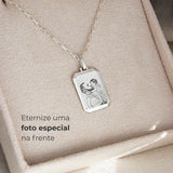 Pingente Facetado Foto Personalizado Prata 950