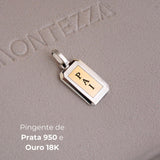 Pingente Facetado Personalizado Ouro 18K e Prata 950