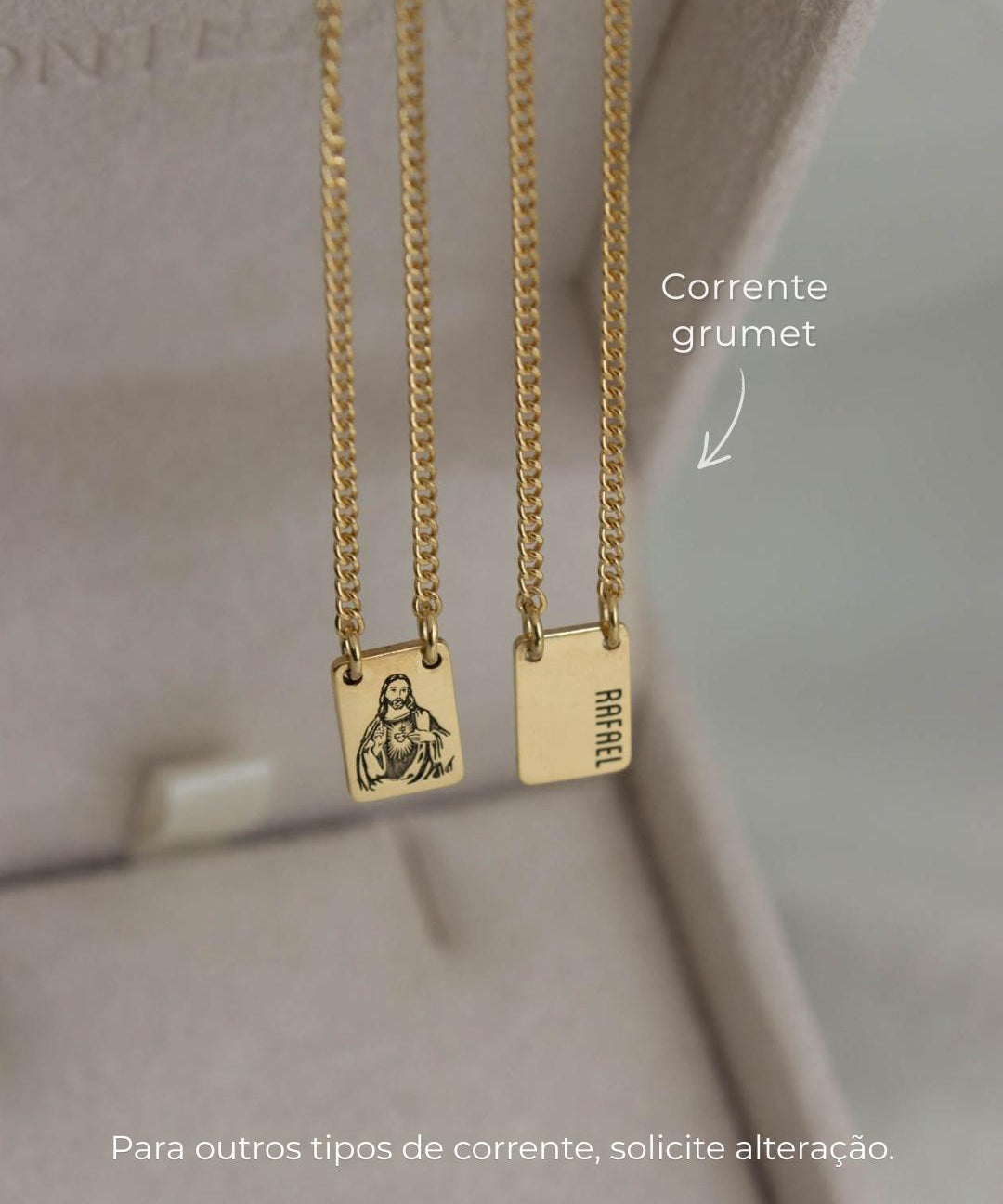 Escapulário Mini Personalizado Ouro 18K
