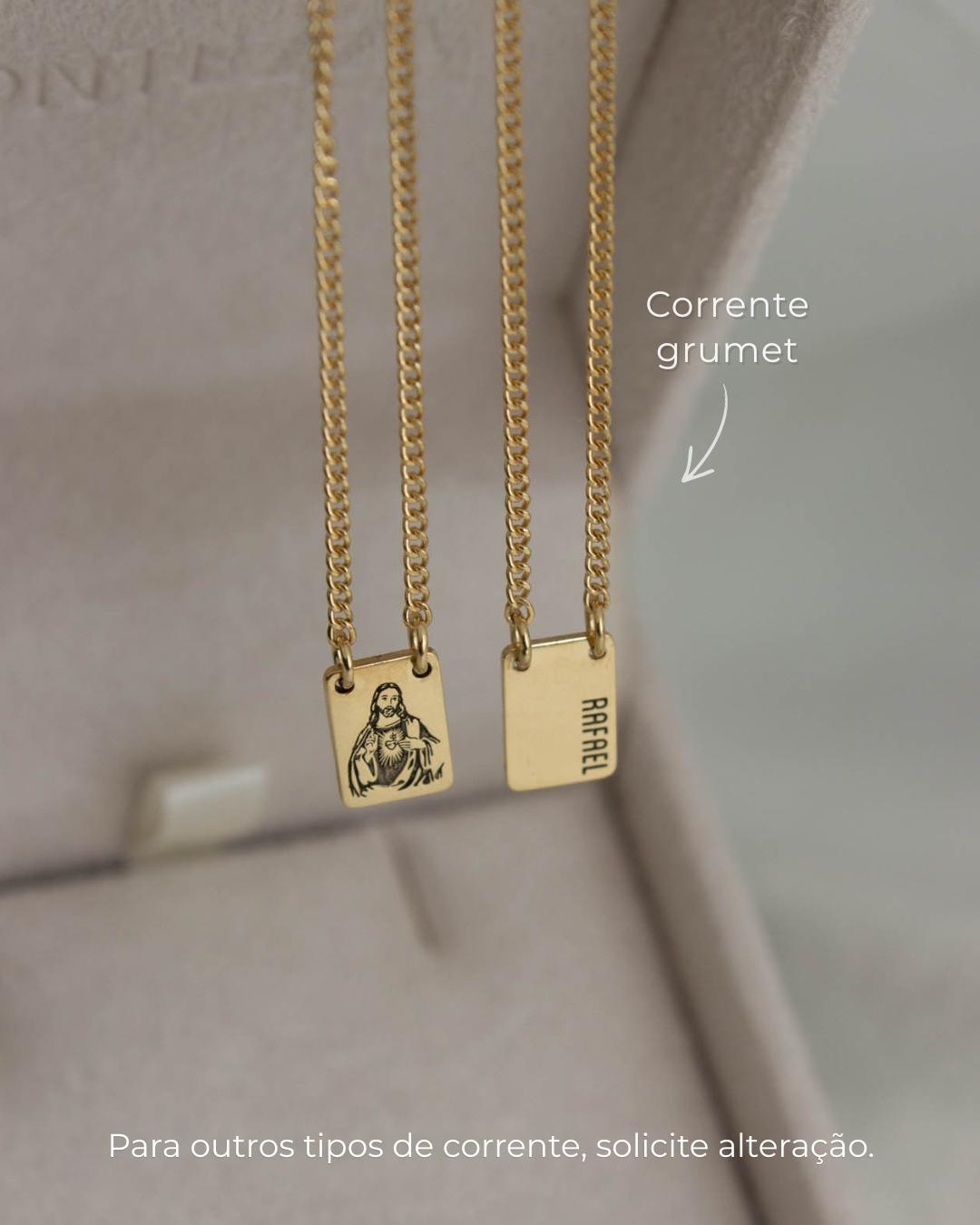 Escapulário Mini Personalizado Ouro 18K