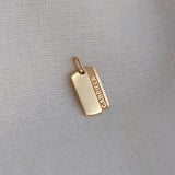 Pingente Placa com Friso Personalizado Ouro 18K