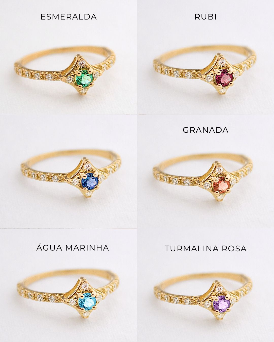 Anel Formatura Losango Aro Cravejado Ouro 18K