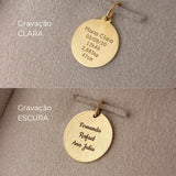 Pingente Foto Personalizado Redondo Ouro 18K