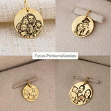 Pingente Foto Personalizado Redondo Ouro 18K