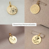 Pingente Foto Personalizado Redondo Ouro 18K