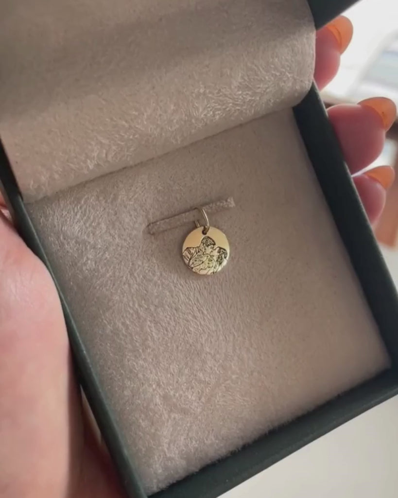 Pingente Foto Personalizado Redondo Ouro 18K