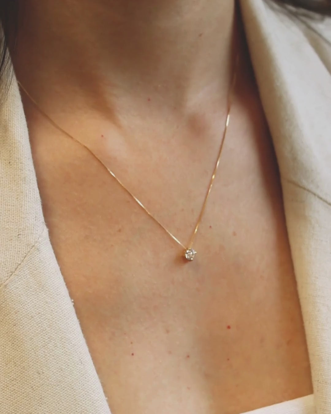 Colar Ponto de Luz Zircônia ou Diamante Ouro 18K