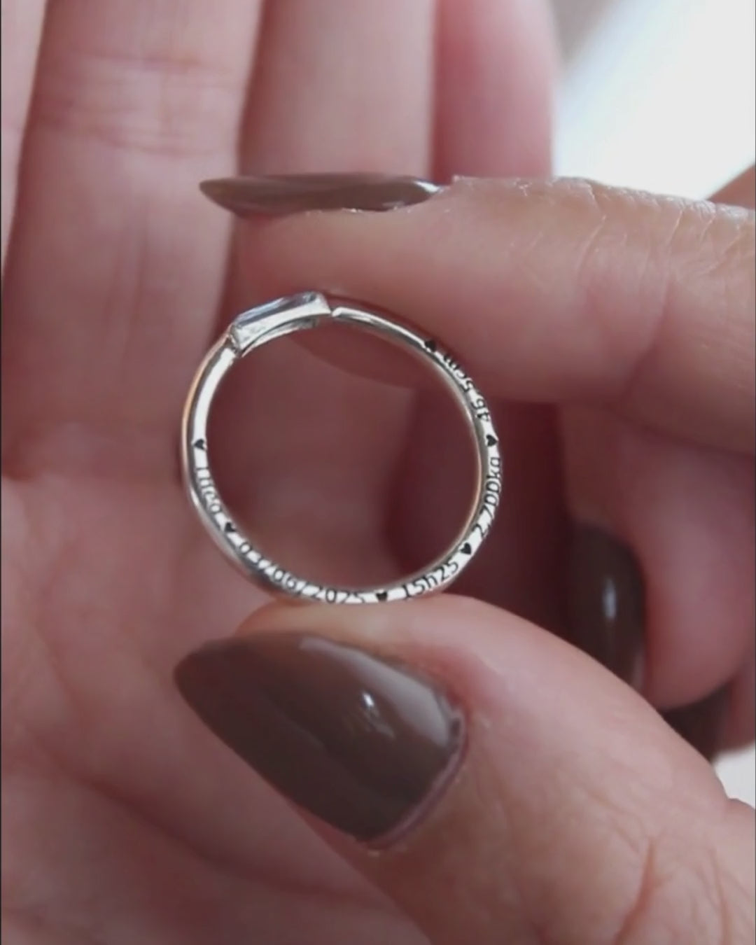 Anel Baguete Memórias Lili Personalizado Prata 950