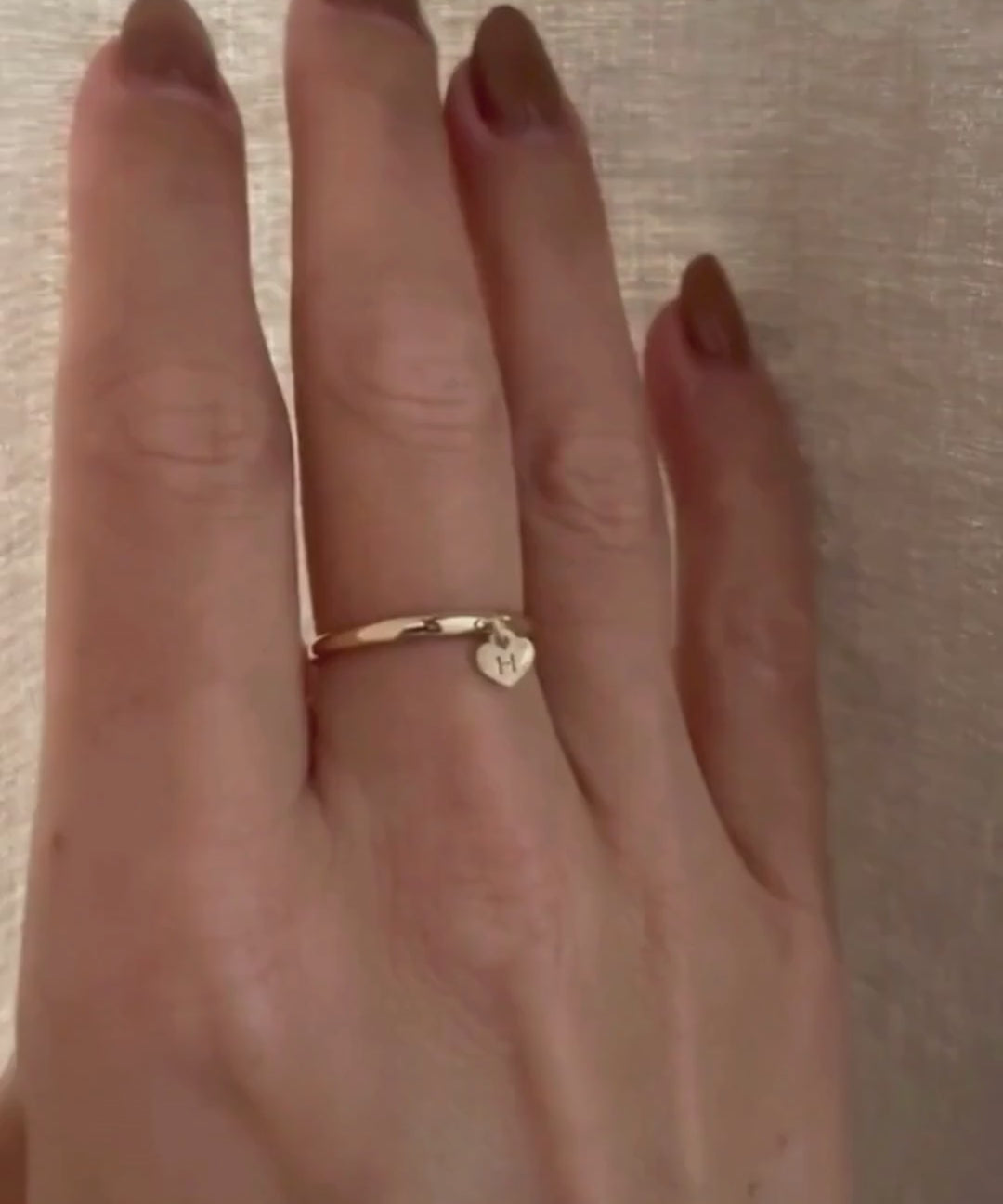 Anel Pingente Coração Personalizado Ouro 18K