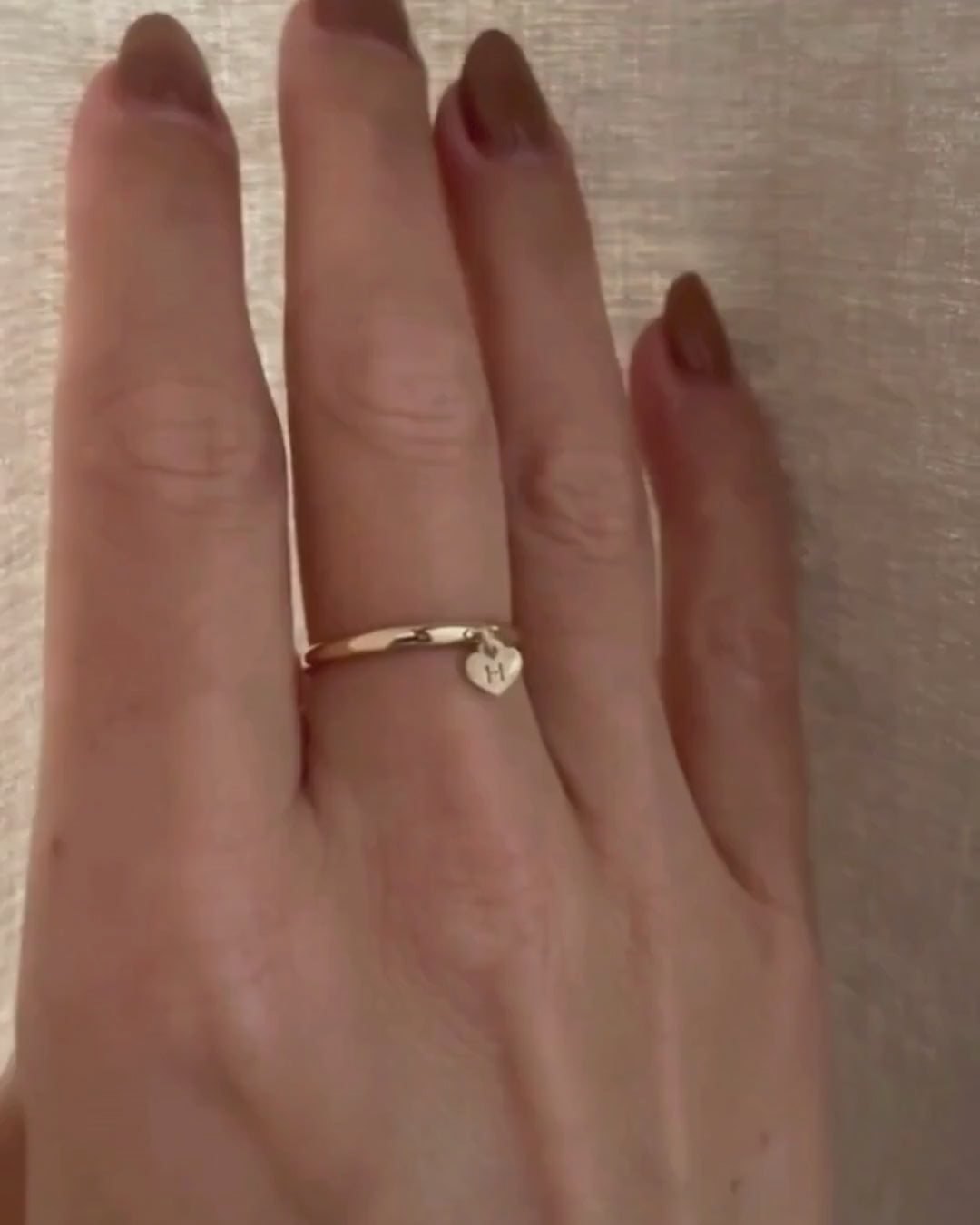 Anel Pingente Coração Personalizado Ouro 18K