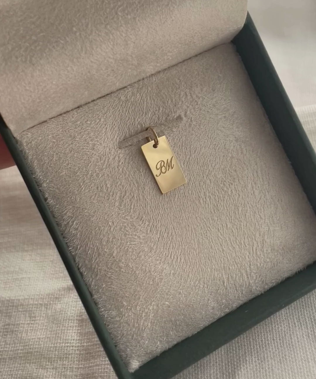 Pingente Personalizado Retangular Ouro 18K