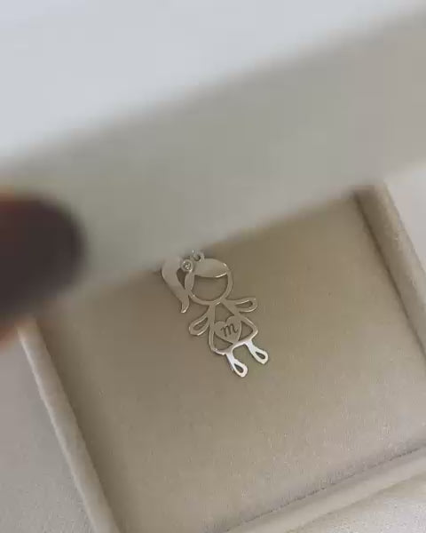 Pingente Personalizado Menina Helô Prata 950