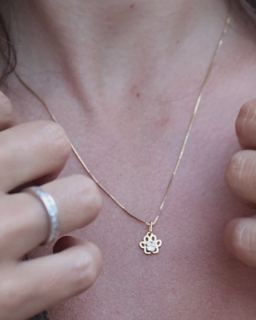 Pingente Patinha Cravejada Ouro 18K