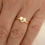 Anel Coração Personalizado Ouro 18K