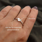 Anel Coração Personalizado Prata 950