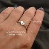 Anel Coração Personalizado Prata 950