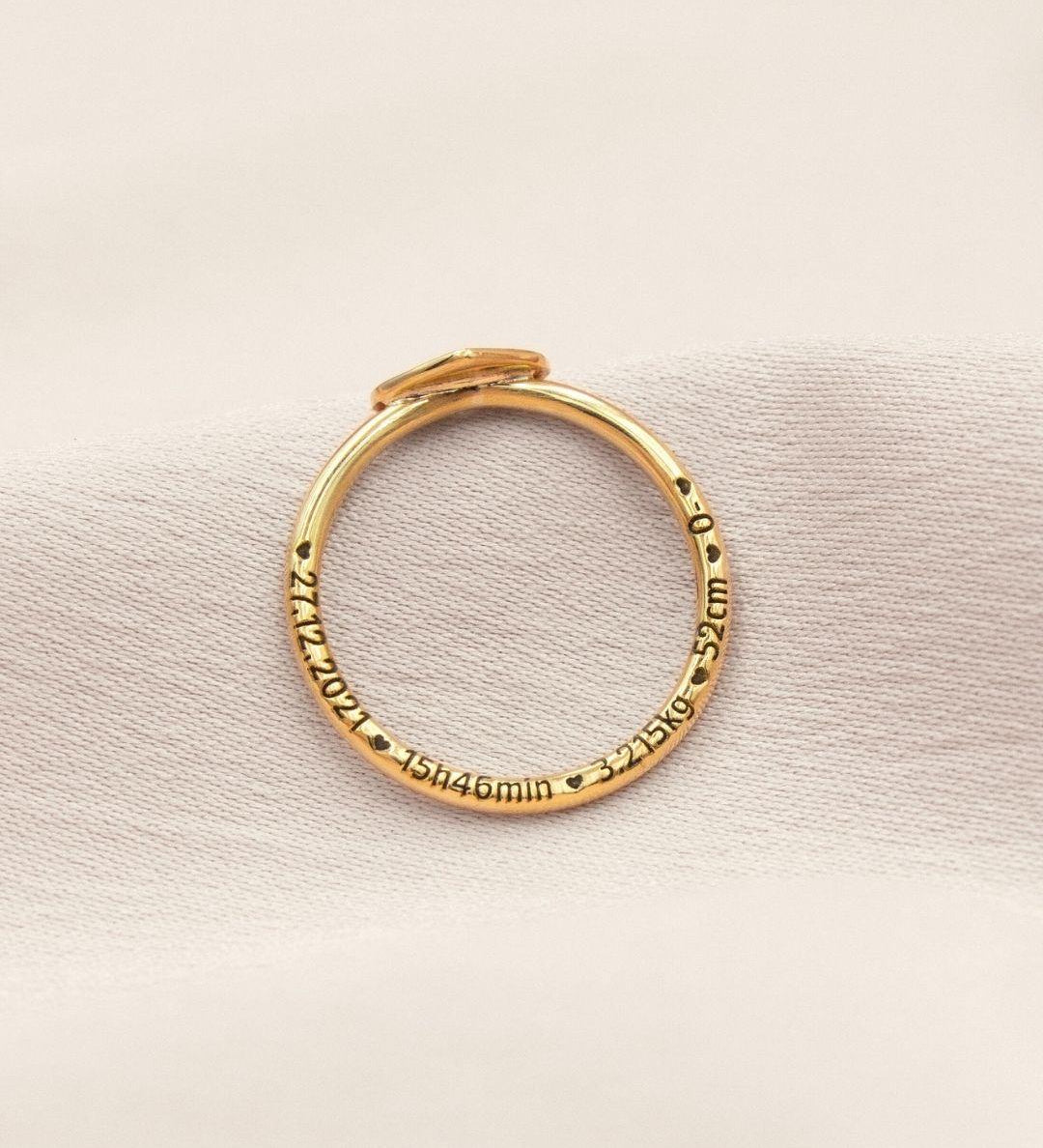 Anel Coração Personalizado Ouro 18K