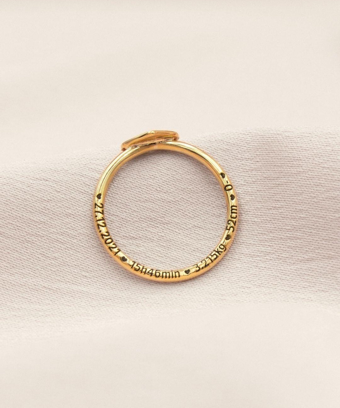 Anel Coração Personalizado Ouro 18K