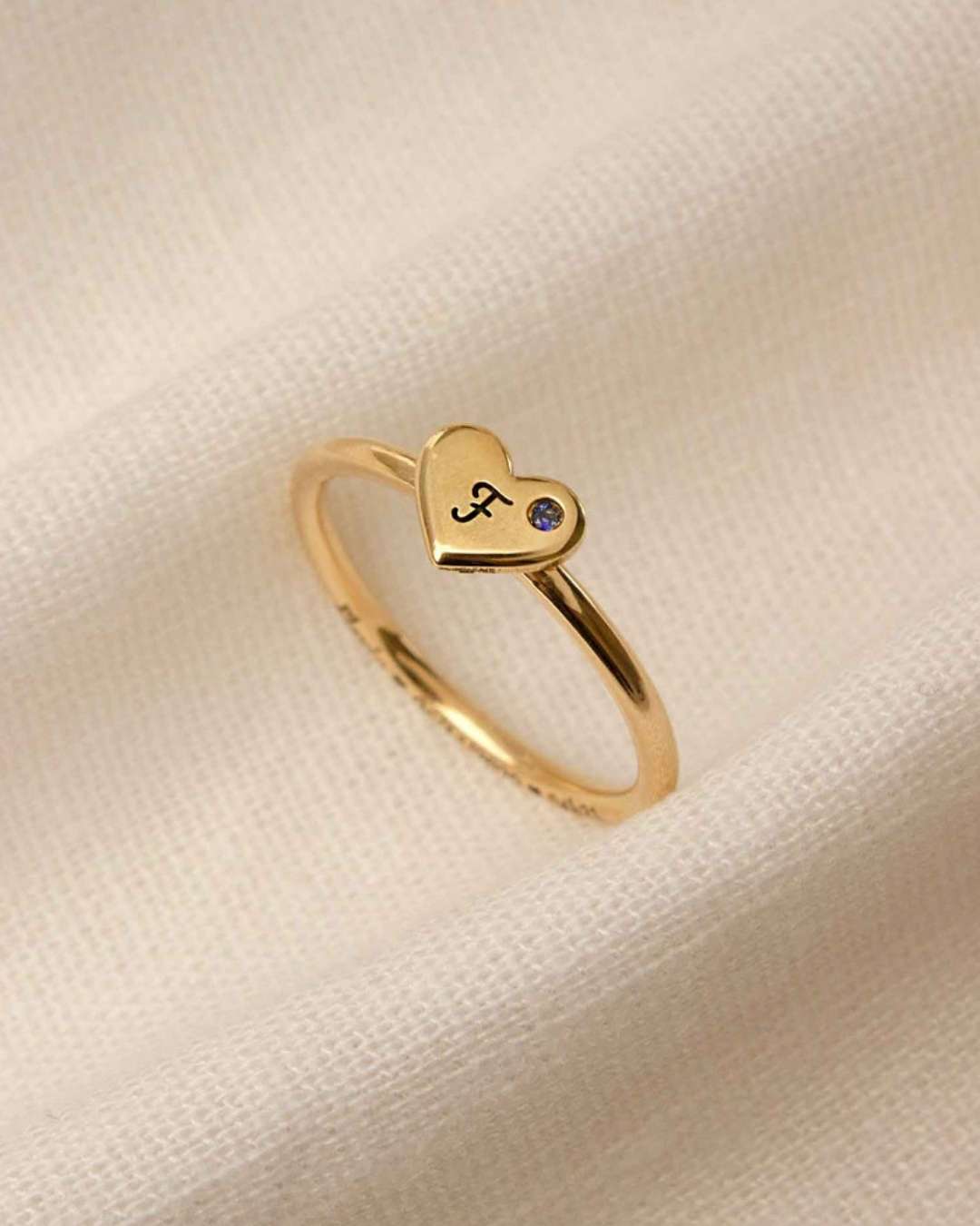 Anel Coração Personalizado Ouro 18K
