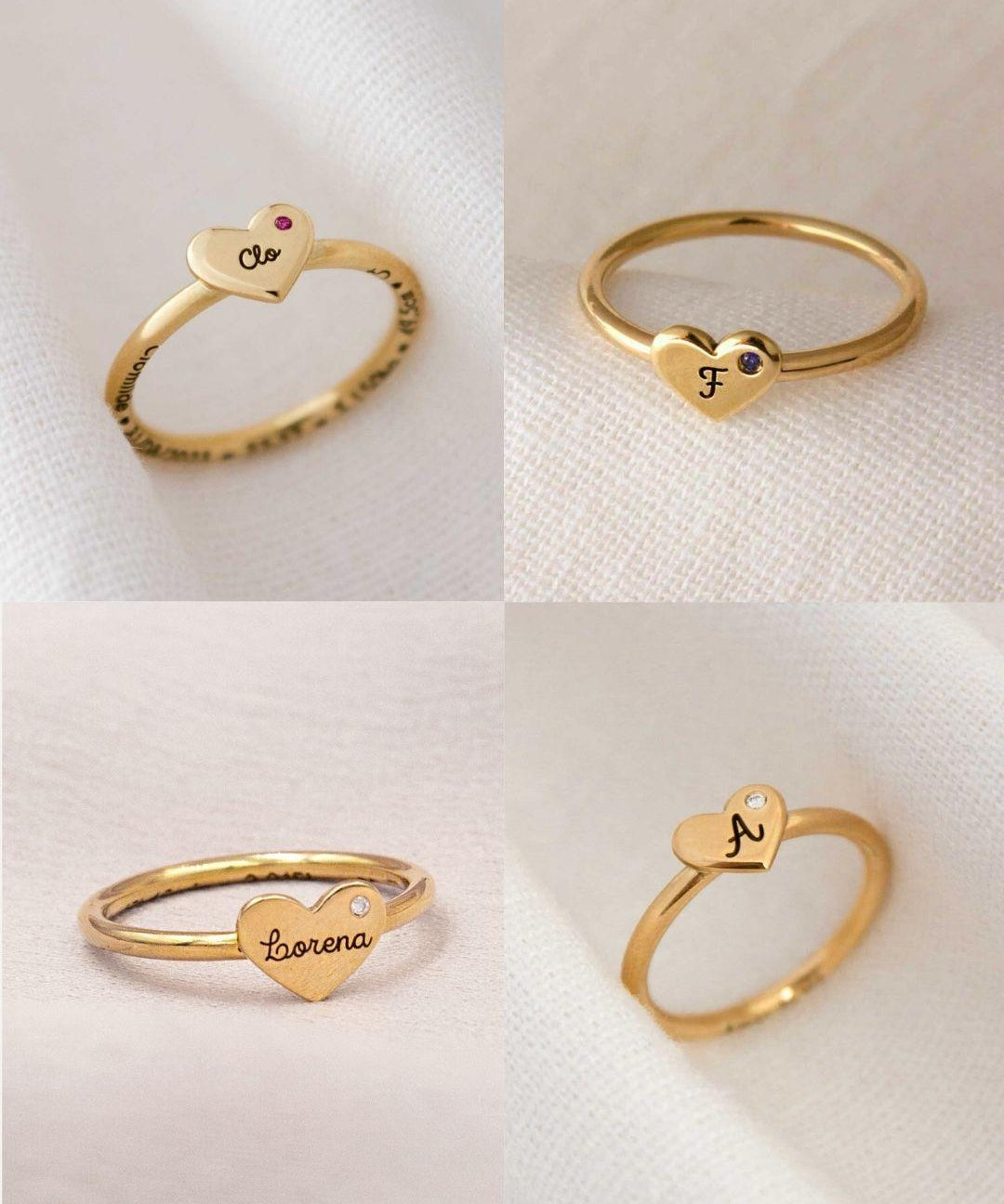 Anel Coração Personalizado Ouro 18K