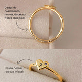 Anel Coração Personalizado Ouro 18K