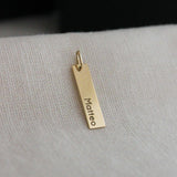 Pingente Personalizado Retangular Longo em Ouro 18k