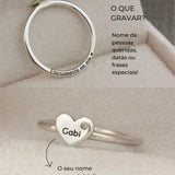Anel Coração Personalizado Prata 950