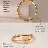 Anel Coração Personalizado Ouro 18K Espinélio