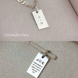 Pingente Personalizado Retangular Prata 950