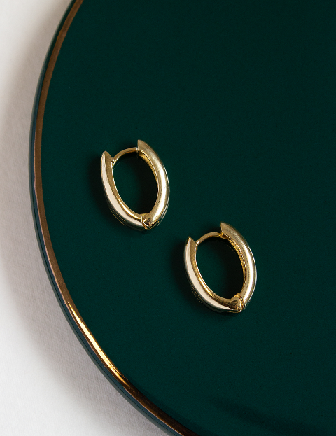 Argola Bico Lisa Ouro 18K - Montezza Joias