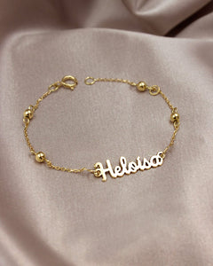 Pulseira Nome Personalizado Ouro 18K - Montezza Joias